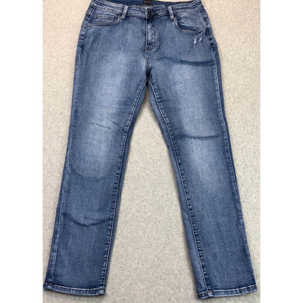 Coco + Carmen Womens Straight Leg Jeans Blue Denim Stretch 5-Pocket Everyday XL